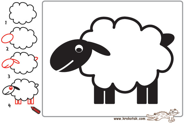 мастер класс как нарисовать овечку или барашка, фото