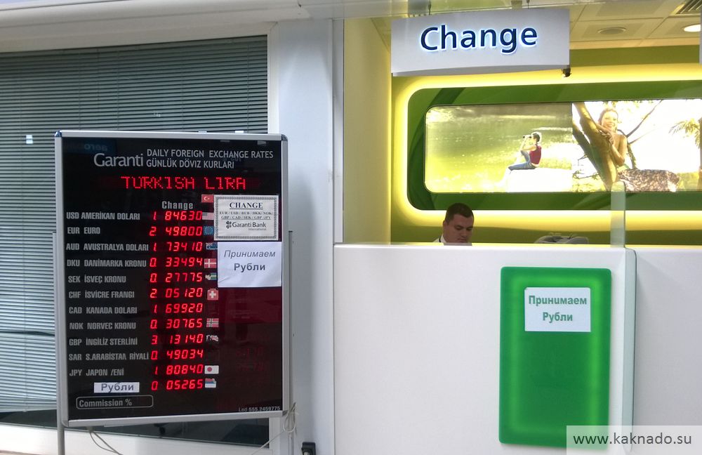 обменный курс валют в аэропорту анталия